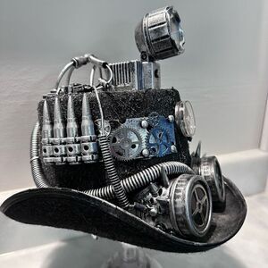 Women's Steampunk Fedora Hat with Mechanical Gears Costume Cosplay Retro